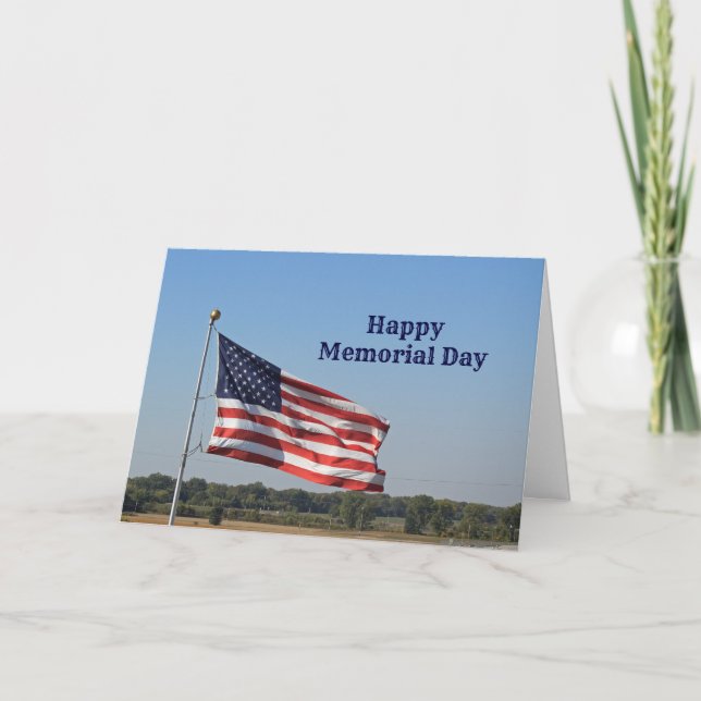 American Flag Landscape Memorial Day Card (Front)