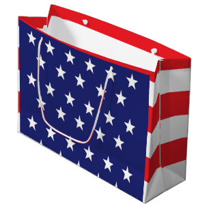 American Flag Large Gift Bag Red White and Blue