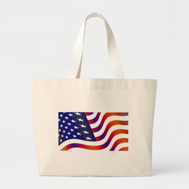 American Flag Large Tote Bag (Front)