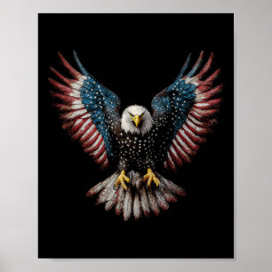 American Flag Ld Eagle 4th Of July Usa Patriotic M Poster