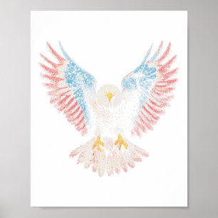 American Flag Ld Eagle 4th Of July Usa Patriotic M Poster