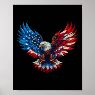 American Flag Ld Eagle Patriotic Eagle 4th Of July Poster