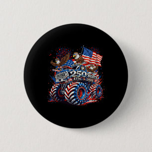 American Flag Ld Eagles Patriotic 250 Years 1776 2 6 Cm Round Badge