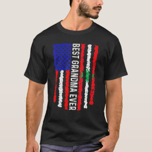 American Flag Lebanon Flag Best Grandma Ever Famil T-Shirt