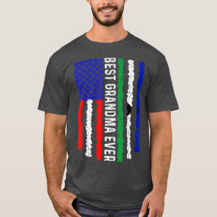 American Flag Lesotho Flag Best Grandma Ever Famil T-Shirt