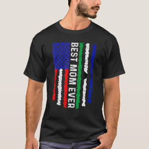 American Flag Lesotho Flag Best Mum Ever Family T-Shirt