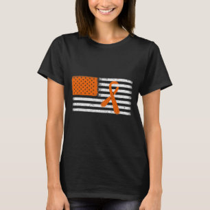American Flag Leukaemia And Multiple Sclerosis Rib T-Shirt