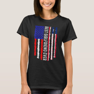 American Flag Liberia Flag Best Girlfriend Ever Fa T-Shirt