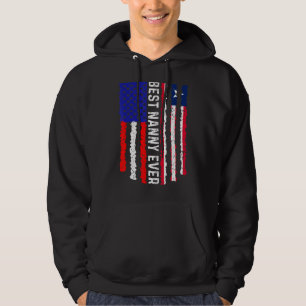 American Flag Liberia Flag Best Nanny Ever Family Hoodie