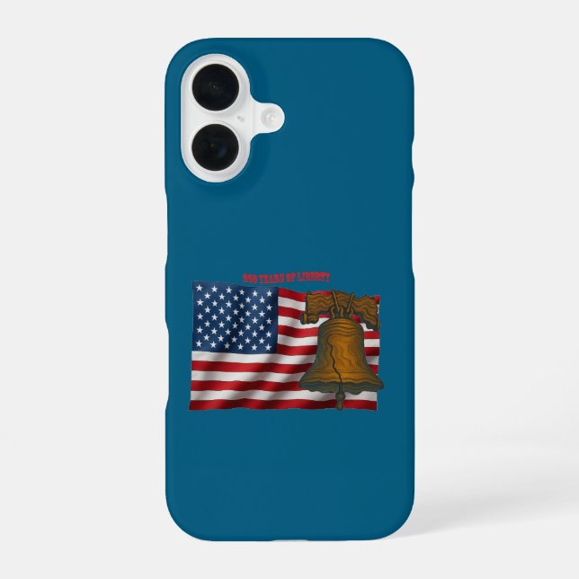 American Flag & Liberty Bell Independence Day URM iPhone 16 Case (Back)