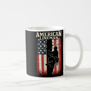 American Flag Lineman Electric Worker Pride Coffee Mug