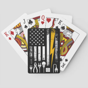 American Flag Lineman Electrician Utility Worker Playing Cards
