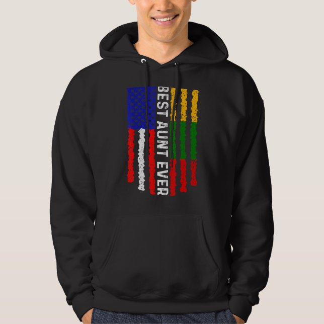 American Flag Lithuania Flag Best Aunt Ever Family Hoodie (Front)