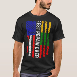 American Flag Lithuania Flag Best Pepaw Ever Famil T-Shirt