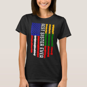 American Flag Lithuania Flag Best Sister Ever Fami T-Shirt