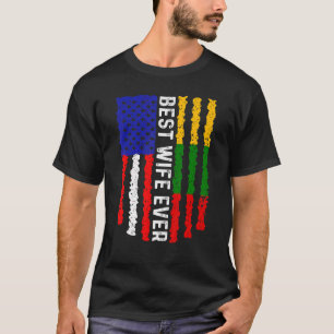 American Flag Lithuania Flag Best Wife Ever Family T-Shirt