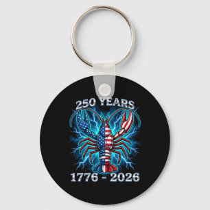 American Flag Lobster Patriotic Crawfish Season Key Ring