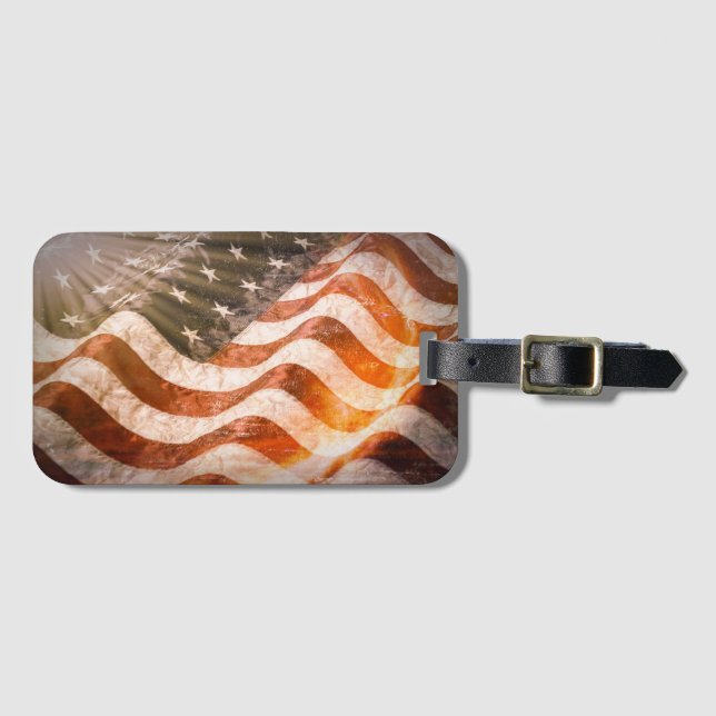 American Flag Luggage Tag (Front Horizontal)
