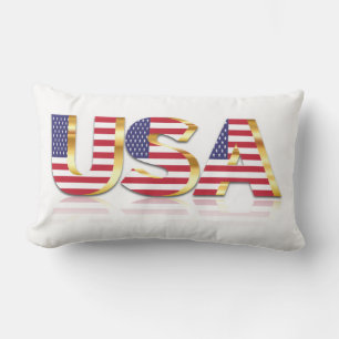 American Flag Lumbar Pillow USA