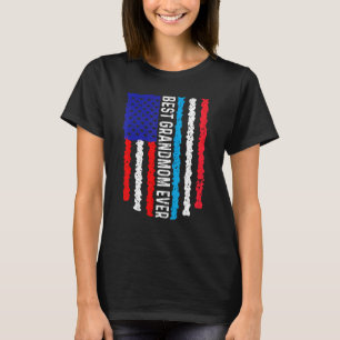 American Flag Luxembourg Flag Best Grandmom Ever F T-Shirt