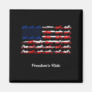 American flag made by motorcycle funny 4th of july magnet