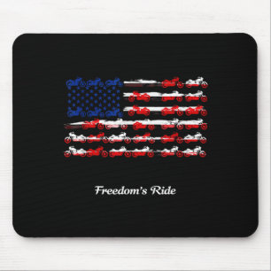 American flag made by motorcycle funny 4th of july mouse pad