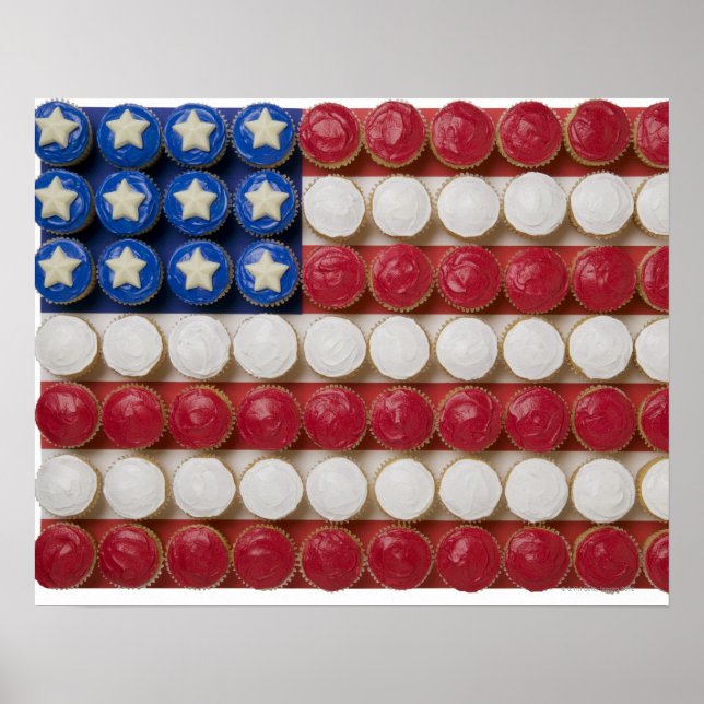 American flag made of cupcakes poster (Front)