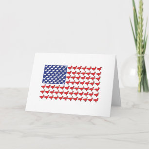 American Flag Made Out Of Ducks Holiday Card