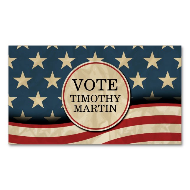 American Flag Magnetic Business Card (Front)