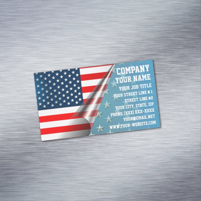 American Flag Magnetic Business Card (In Situ)