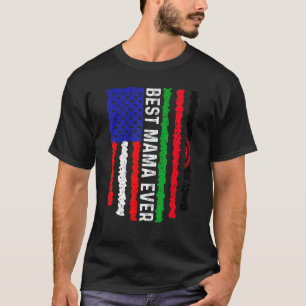 American Flag Malawi Flag Best Mama Ever Family T-Shirt