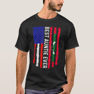 American Flag Maldives Flag Best Auntie Ever Famil T-Shirt