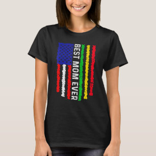 American Flag Mali Flag Best Mum Ever Family T-Shirt
