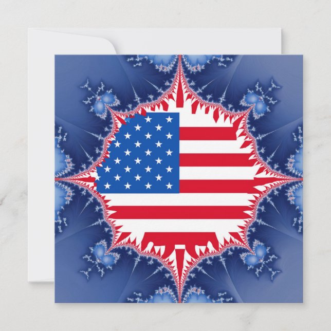 American Flag Mandelbrot Invitation (Front)