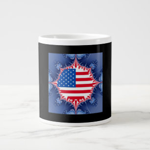 American Flag Mandelbrot Large Coffee Mug
