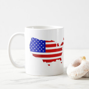 American Flag Map of the United States of America Coffee Mug
