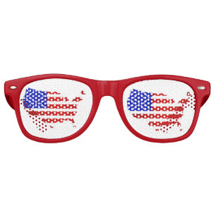 American Flag Map of the United States of America Retro Sunglasses