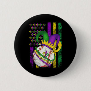 American Flag Mardi Gras Fleur De Lis Bysell Ll 6 Cm Round Badge