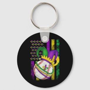 American Flag Mardi Gras Fleur De Lis Bysell Ll Key Ring