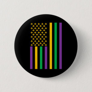 American Flag Mardi Gras Mardi Gras Crawfish Outfi 6 Cm Round Badge