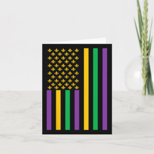 American Flag Mardi Gras Mardi Gras Crawfish Outfi Card