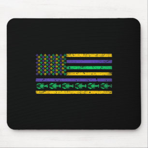 American Flag Mardi Gras T Shirt Mardi Gras Crawfi Mouse Pad