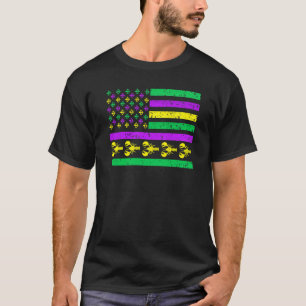 American Flag Mardi GrasMardi Gras Crawfish Outfit T-Shirt