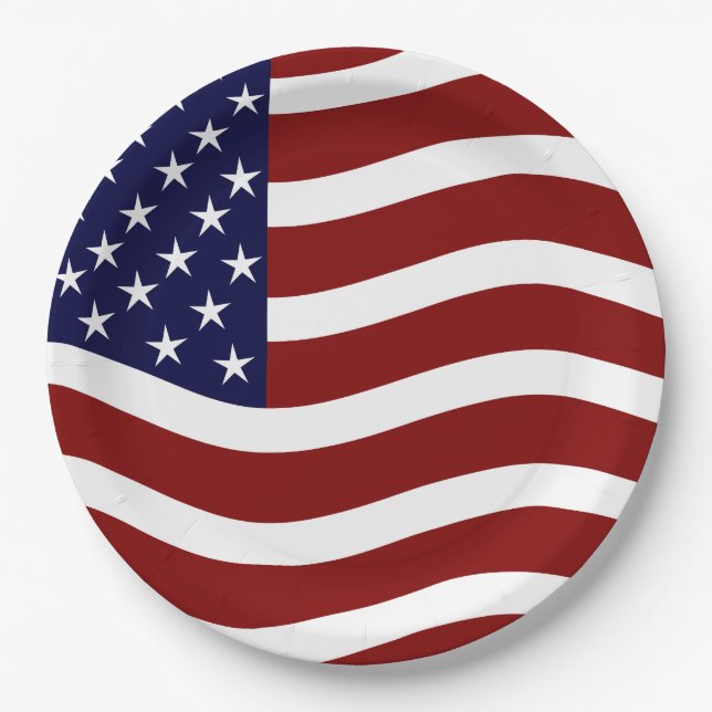 American Flag Mark 9" Party Plates – USA Pride (Front)