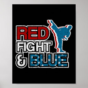 American Flag Martial Arts 4th Of July Karate Taek Poster