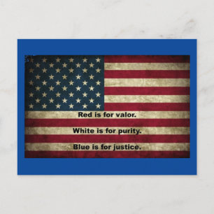 American Flag - Meaning of Colours Postcard