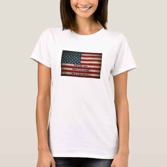 American Flag - Meaning of Colours T-Shirt (Front)