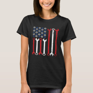 American Flag Mechanic Combination Wrench Repairma T-Shirt