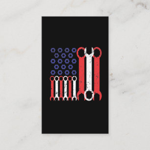 American Flag Mechanic Tools USA Love Craftsman Business Card
