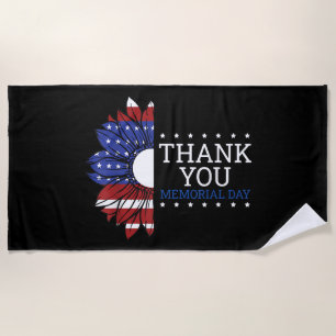 American Flag Memorial Day Shirts For Women Memori Beach Towel